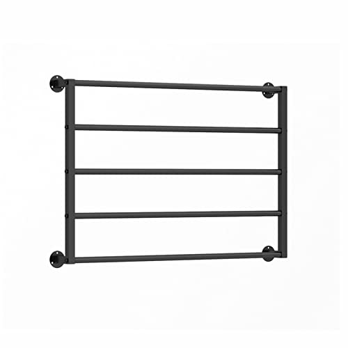 WOTZOV 5-stöckiges, an der Wand montiertes Präsentationsregal aus Metall für Geschenkpapier, Organizer-Regal für Schals/Hosen/Handtücher mit Abnehmbarer Querstrebe für Einzelhan,Black 100cm von WOTZOV