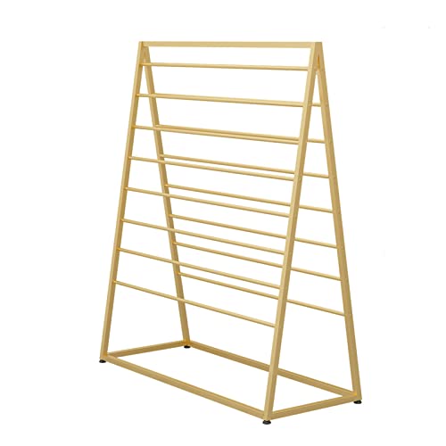 WOTZOV Doppelseitiger Organizer für Bänder/Geschenkpapier, stehender Präsentationsständer aus Metall für Handtücher, Geschäft/Blumen/Bekleidungsgeschäft,Gold 120cm von WOTZOV