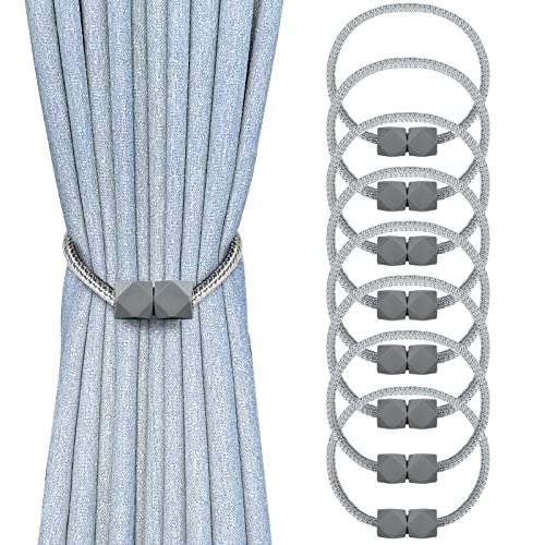 WOUMON 8 Stück Vorhang Raffhalter,Mode Quadrate, Gardinenhalter für Heimdekoration, Büro, Hotel (Grau) von WOUMON