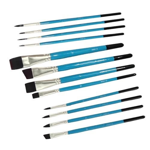 WOURRD 12Pcs Aquarell Pinsel Nylon Pinsel Für Kinder Acryl Öl Aquarell Gouache Malerei Gesicht Körper Kunst von WOURRD