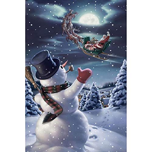 5D Diamond Painting Diamant Malerei Painting Bilder, Wowdecor Christmas Snowman Santa Claus Full Set Groß DIY Diamant Gemälde Malen Nach Zahlen von WOWDECOR