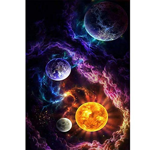 5D Diamond Painting Diamant Malerei Painting Bilder, Wowdecor Galaxis Universum Planet Sternenklare Nacht Full Set Groß DIY Diamant Gemälde Malen Nach Zahlen von WOWDECOR