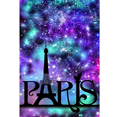 5D Diamond Painting Diamant Malerei Painting Bilder, Wowdecor Paris Eiffelturm Bunt Sternenklarer Himmel Full Set Groß DIY Diamant Gemälde Malen Nach Zahlen von WOWDECOR