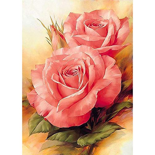 5D Diamond Painting Diamant Malerei Painting Bilder, Wowdecor Romantisch Rot Rose Blumen Full Set Groß DIY Diamant Gemälde Malen Nach Zahlen von WOWDECOR