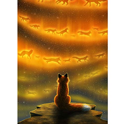 5D Diamond Painting Diamant Malerei Painting Bilder, Wowdecor Rot Fuchs Tiere Licht Glühen Full Set Groß DIY Diamant Gemälde Malen Nach Zahlen von WOWDECOR