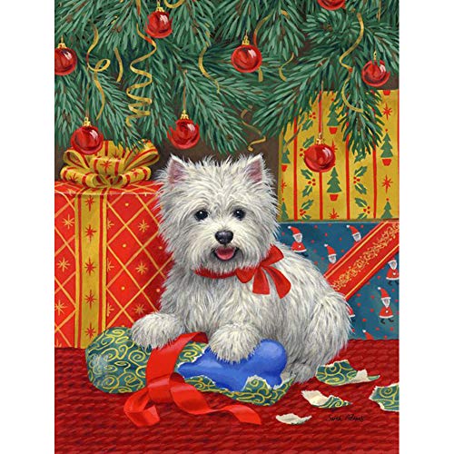 5D Diamond Painting Diamant Malerei Painting Bilder, Wowdecor Süß Hund Weihnachten Geschenk Full Set Groß DIY Diamant Gemälde Malen Nach Zahlen von WOWDECOR