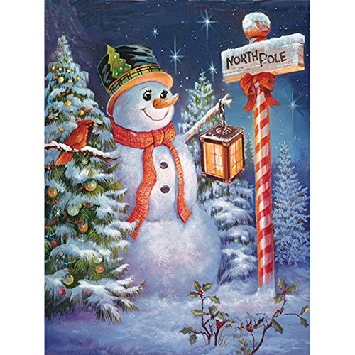 5D Diamond Painting Diamant Malerei Painting Bilder, Wowdecor Weihnachten Baum Schneemann Full Set Groß DIY Diamant Gemälde Malen Nach Zahlen von WOWDECOR