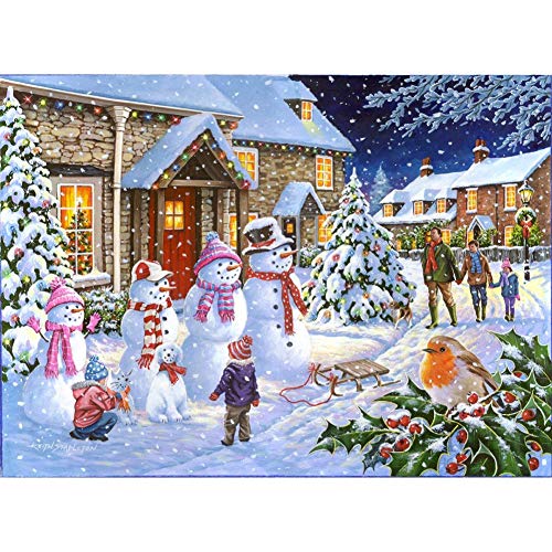 5D Diamond Painting Diamant Malerei Painting Bilder, Wowdecor Weihnachten Baum Schneemann Winter Schnee Landschaft Full Set Groß DIY Diamant Gemälde Malen Nach Zahlen von WOWDECOR