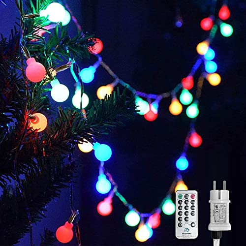 WOWDSGN Kugel Lichterkette,30M 300LEDs Lichterkette Dimmbar, Partylichterkette mit Stecker für Innen und Außen, 8 Leuchtmode, Enegiesparend, ideal für Weihnachten, Hochzeit, Party, Garten, Bunt von WOWDSGN