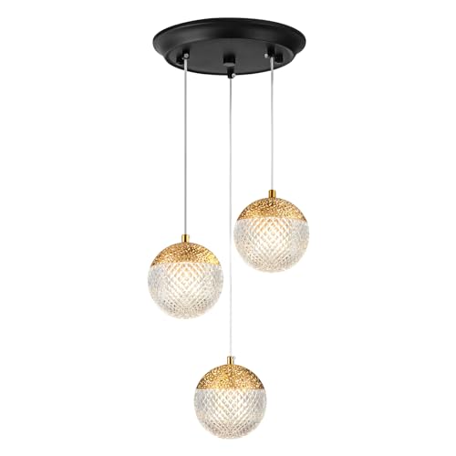 WOWEWA G9 LED Hängeleuchte Esstisch Modern Hängeleuchte Höhenverstellbar Kronleuchter Hängeleuchte 3-flammig Hochwertige Acrylfarben Küche Wohnzimmer Lampe Schlafzimmer Lampe Flur Lampe von WOWEWA