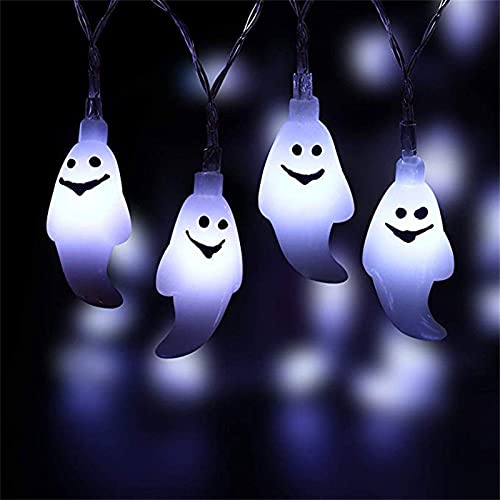 WOXIHUAN Halloween Lichterkette Geister LED Lichterketten Batteriebetrieben Lichter Halloween Kürbis Laterne Party Dekoration Indoor Outdoor Grusel Lampe Halloween Deko für Terrasse Balkon Garten von WOXIHUAN