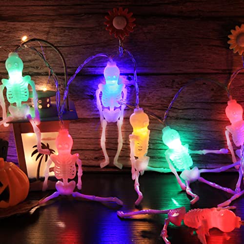 WOXIHUAN Halloween Lichterkette LED Halloween Deko Horror Schädel Lichter Skelett Lichterketten Halloween Dekoration Laternen Halloween Lichterkette Batterie Lampe für Home Garten von WOXIHUAN