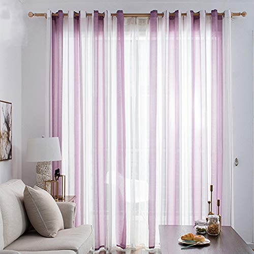 WPCASE Gardinen Weiß Vorhang Weiß Gardienen Gardinen Gardine Weiß Gardinen Mit ÖSen Gardinen Mit KräUselband Gardinen KräUselband VorhäNge Wohnzimmer Gardinen Weiss Gardine 100X270,Purple von WPCASE