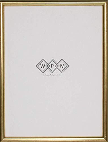 WPM Rahmenservice Bilderrahmen aus Holz,DINA4 (Gold, Museumsglas) von WPM Rahmenservice