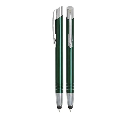 WPRO Toccara | 2-er Set | Kugelschreiber & Eingabe-Stift 2in1 | Smartphone & Tablet | dünne 3D Touch-Screen Stylus-Pen Spitze | Touchpen | grün von WPRO