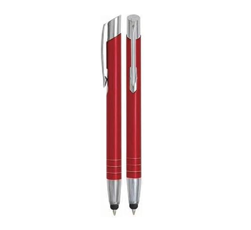 WPRO Toccara | 2-er Set | Kugelschreiber & Eingabe-Stift 2in1 | Smartphone & Tablet | dünne 3D Touch-Screen Stylus-Pen Spitze | Touchpen | rot von WPRO