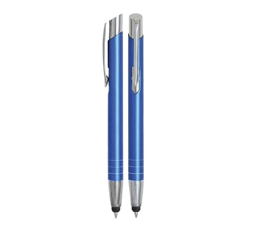 WPRO Toccara | 2-er Set | Kugelschreiber & Eingabe-Stift 2in1 | Smartphone & Tablet | dünne 3D Touch-Screen Stylus-Pen Spitze | Touchpen | blau von WPRO