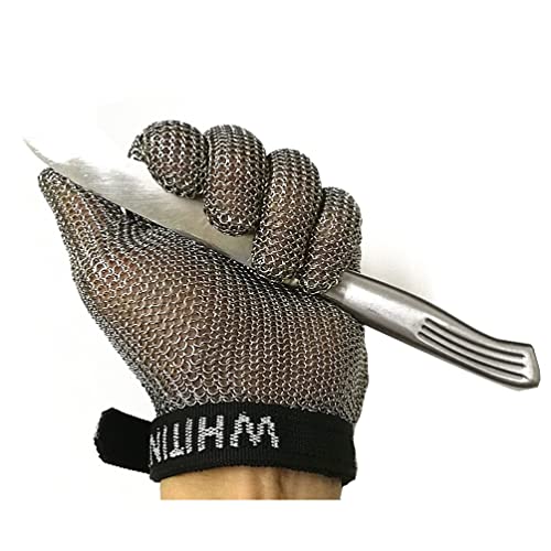 Schnittschutzhandschuhe, Schnittfeste Handschuhe aus Edelstahl - Schutzstufe 9, Sicherheitsarbeitshandschuhe für Gartenarbeit, Holzschnitzerei, Glasschneiden (Größe: 1 Stück/M) (einfarbig, 1 Stüc von WQZStar