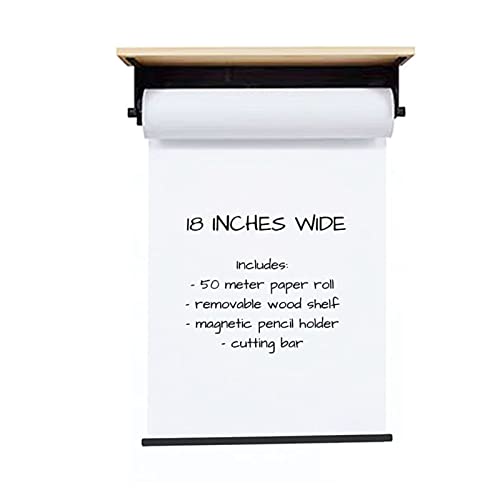 Notizrollen-Wandtafel, 16 Zoll/28 Zoll/40 Zoll breit, an der Wand montierter weißer Papierrollenhalter für Zuhause, Büro, Café oder Schule (Größe: 70 cm/27,6 Zoll breit) (70 cm/27,6 Zoll breit) von WQZzjm