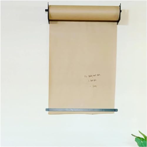 WQZzjm Kraftpapierrolle, an der Wand montierter Kraftpapierrollenhalter für Kinder, hängende Notizrollen für Café/Studio/Restaurant, rustikaler Notizblock (67 cm breit) (eine Farbe, 37 cm breit) von WQZzjm