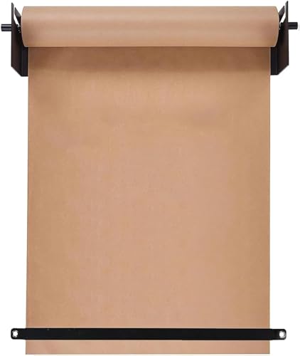 WQZzjm Metzgerpapierhalter, Papierrollenspender-Schneider mit 50 m Kraftpapier, wandmontierter Pinnwand-Papierhalter (Stil 2, 67 cm breit) (Stil 2, 127 cm breit) von WQZzjm