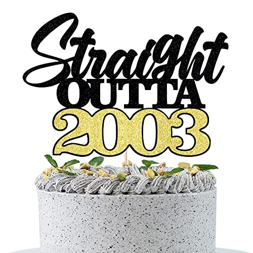 WRACKKIAR Straight Outta 2003 Tortenaufsatz, "Happy 20th Birthday", Tortenaufsatz, Cheers to 20th Years-20th Birthday/Anniversary Party Supplies (2003) von WRACKKIAR