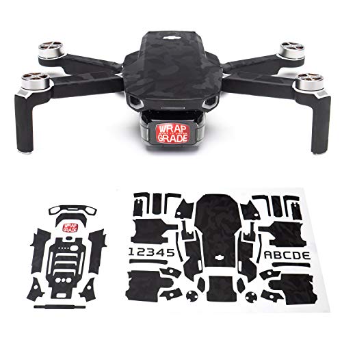 Wrapgrade Skin Sticker Set Kompatibel mit DJI Mini 2 (Black Bumpy CAMO) von WRAPGRADE