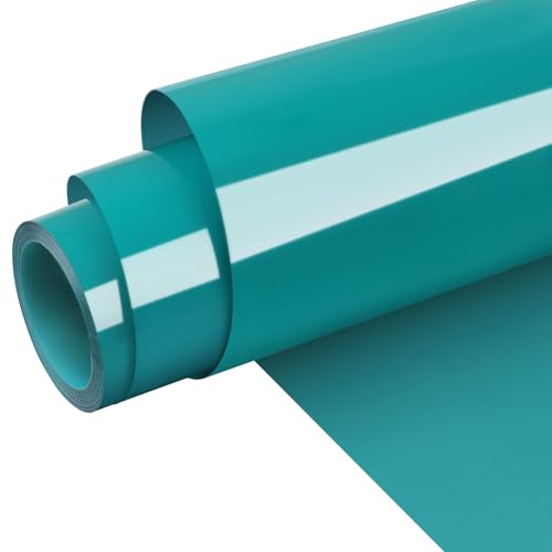 WRAPXPERT Aqua Wärmetransfer-Vinyl-Rolle, 30,5 x 1,5 m, Blaugrün, HTV-Vinyl zum Aufbügeln, für Kleidung, DIY-T-Shirts, Stoffe von WRAPXPERT