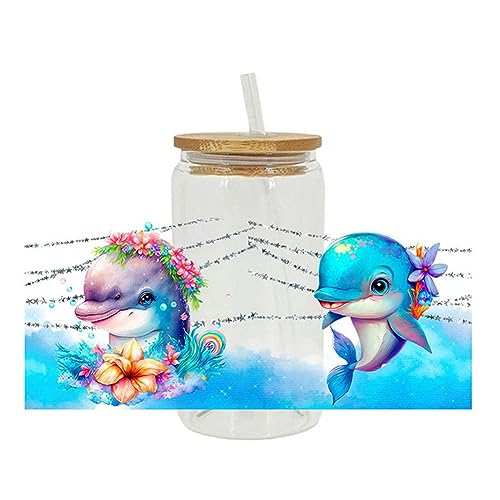 Fashion Flower UV DTF Transfer-Aufkleber Meer Marine Cartoon Druck für Wraps Q0A4 Decals Cup Temperat Wasserdicht Custom High von WRIBZD