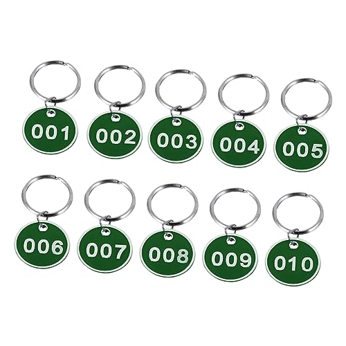 WRITWAA 1 Nummernschild Nummer Id-tags Schlüsselanhänger Gelbe Schlüsselanhänger Etiketten Für Schlüsselanhänger Acryl-id-nummern-tags Gepäckanhänger-schlüsselanhänger Green Metall von WRITWAA