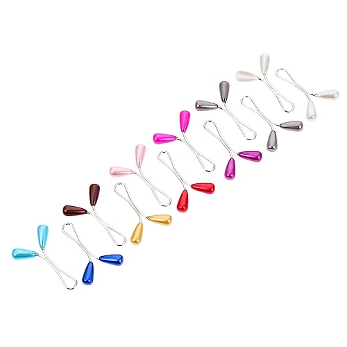 WRITWAA 2 Sätze Perlenclip Haircharm Haare Zubehör Kopftuchklammer Haarsschmuck Schal Brosche Schalclip Perle Dekorative Seidenschal-klammer Muslimische Hijab-clips Stahlnadel 24 Stück * 2 von WRITWAA