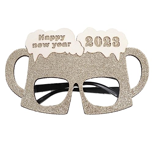 WRITWAA 2023 Neujahrsbrille Silvester-Party-Brille silvesterbrillen neujahr brillen Partybrille für Neujahr Silvester-Party-Ornament Requisiten für Fotoautomaten lustige Brille Plastik von WRITWAA