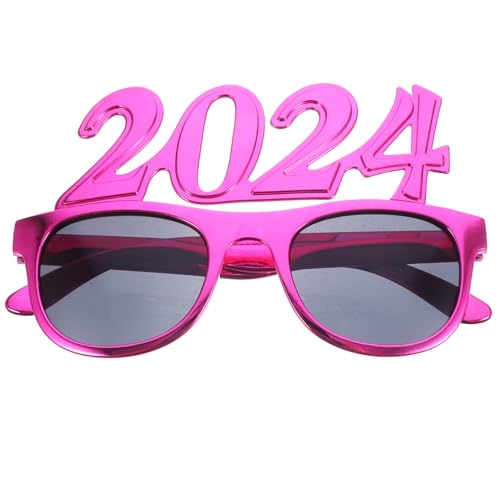 WRITWAA 2024 faschingsbrille kunststoffgläser trinkbrille brillen eyeglasses Party Coupé-Brille sonnenbrille plastik schnapsgläser lustige Brille Foto-Requisite für das neue Jahr Stk rot von WRITWAA