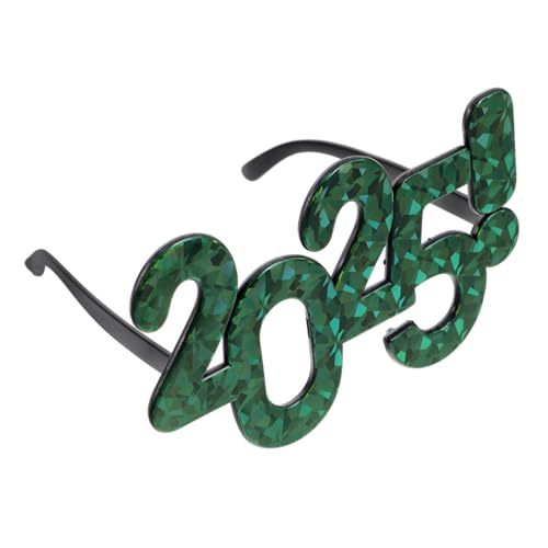 WRITWAA 2025 Lustige Silvesterbrille Neonbrille Neujahrs-sonnenbrille Kostüm-cosplay-brille Nye Partydekorationen Partyzubehör Für Das Neue Jahr Festival Neujahrskostüm Green Plastik von WRITWAA