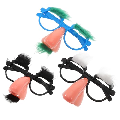 WRITWAA 3er Set Lustige Brille Mit Großer Nase Und Augenbrauen Einzigartige Verkleidungsbrille Für Halloween Partys Und Kostüme Spaßige Accessoires Für Erwachsene Und von WRITWAA