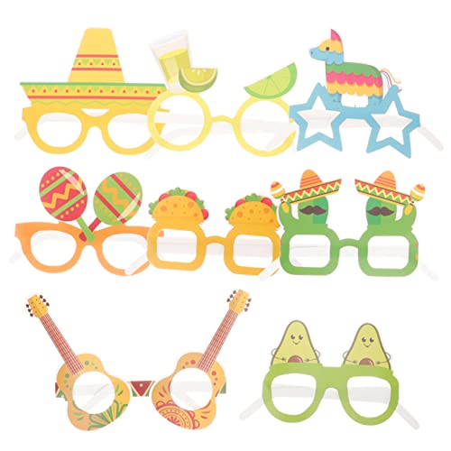 WRITWAA 8St Urlaubsbrille mexikanische tischdekoration Margarita-Partydekorationen Fiesta-Party-Dekorationen Bar faschingsbrille karnevalsbrille Maskerade-Brille Karneval liefert Papier von WRITWAA