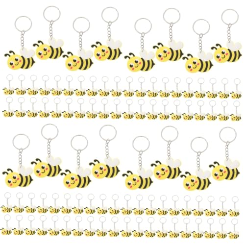 WRITWAA 96 Stk Biene Schlüsselanhänger Bienentasche Auto Schlüsselanhänger Dekoration Zubehör Bienen-schlüsselanhänger Bienen-gastgeschenke Tierischer Schlüsselanhänger Bienendekor Metall von WRITWAA