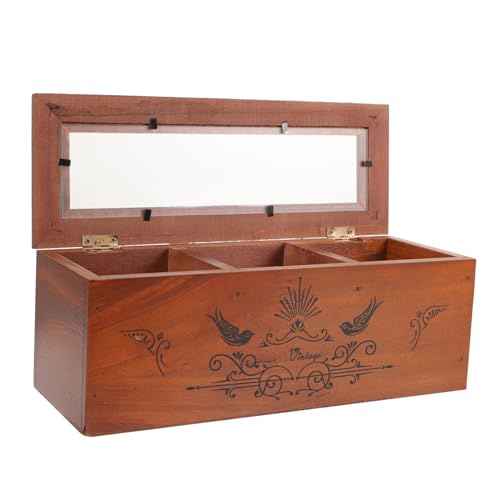 WRITWAA Box Aus Holz Schmuckschatulle Kaffee Bar Zubehör Schmuckhalter Für Frauen Dekoratives Band Kaffeestationshalter Teebeutelbehälter Holz Schmuckaufbewahrungshalter von WRITWAA