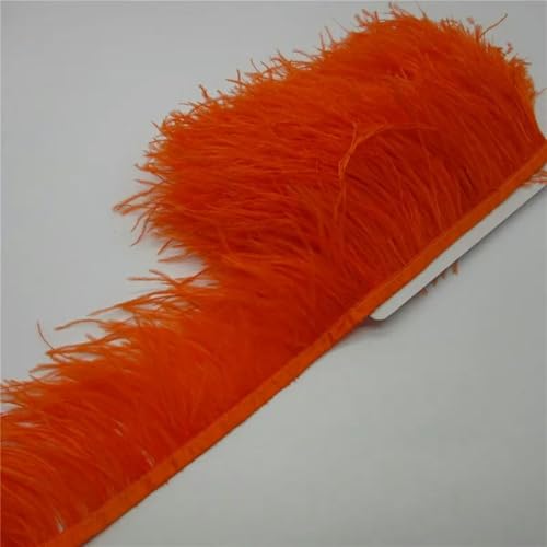 10 Yards 8–10 cm Straußenfedern-Fransenbesatz für DIY-Kleider, Nähen, Basteln, Kostüme, Dekoration-Orange-10 Yards von WRJLIN