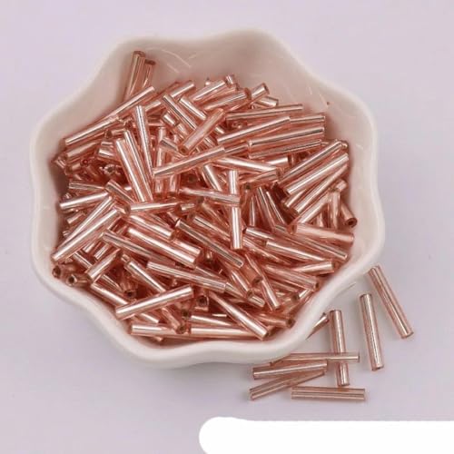 5 g 2,5 x 15 mm lange tschechische Glasperlen, 8/0, lose Abstandsperlen für Handarbeiten, Schmuckherstellung, DIY-Nähzubehör-004-5 g, 35 Stück von WRJLIN