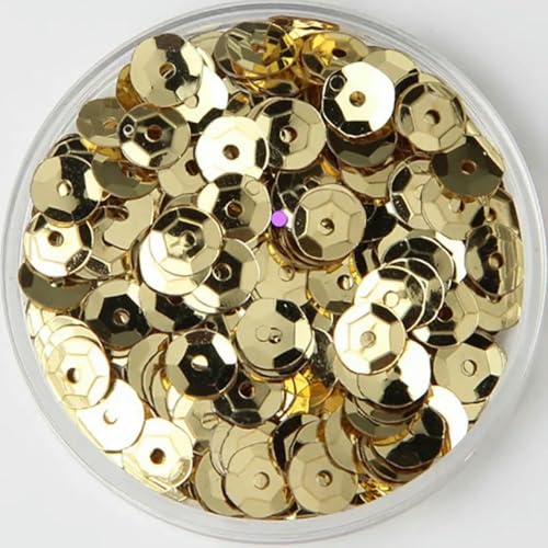 DIY-Pailletten 3 mm 4 mm 5 mm 6 mm 8 mm 10 mm Pailletten konkave runde lose Pailletten zum Basteln von Kleidung Scrapbooking Pailletten 10 g/20 g-Gold 2–8 mm 50 g von WRJLIN