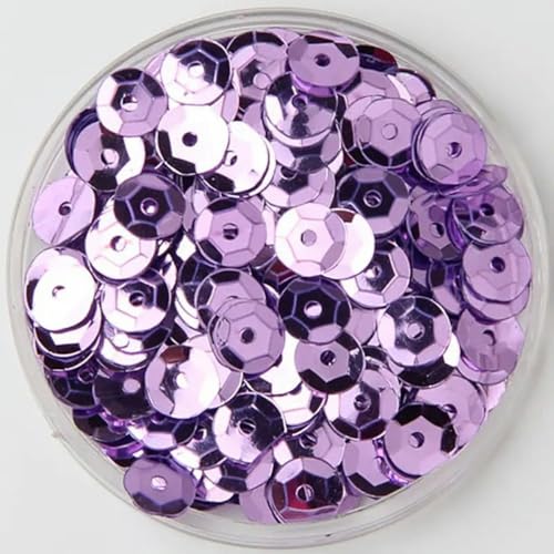 DIY-Pailletten 3 mm 4 mm 5 mm 6 mm 8 mm 10 mm Pailletten konkave runde lose Pailletten zum Basteln von Kleidung Scrapbooking-Pailletten 10 g/20 g-Hellviolett-4 mm 10 g von WRJLIN