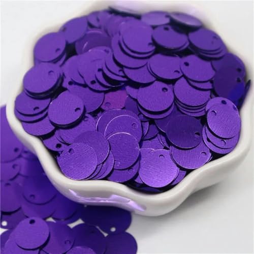 Größere Pailletten, 10, 15, 20, 25, 30 mm, PVC, flach, rund, lose Pailletten, Nähzubehör für Kleidungsstücke, dunkelviolett, 25 mm, 20 g, 120 Stück von WRJLIN