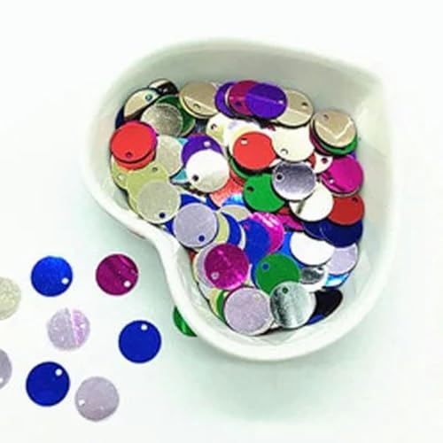 Pailletten, 10 mm, 15 mm, 20 mm, 25 mm, 30 mm, PVC, flach, rund, lose Pailletten, Näh- und Bastelzubehör mit 1 seitlichem Loch, 10 g, Mix, 30 mm, 10 g von WRJLIN