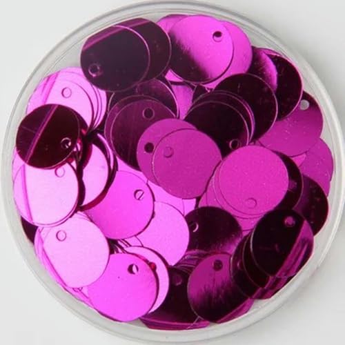 Pailletten, 10 mm, 15 mm, 20 mm, 25 mm, 30 mm, PVC, flach, rund, lose Pailletten, Näh- und Bastelzubehör mit 1 seitlichem Loch, 10 g, Roségold, 25 mm, 10 g von WRJLIN