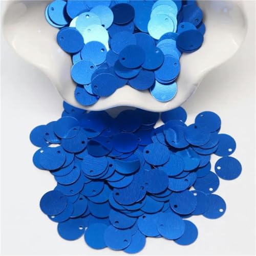 Pailletten, 10 mm, 15 mm, 20 mm, 25 mm, runde Pailletten, Löcher, Konfetti, Dekoration, DIY-Schmuck, Kleidung, Taschenzubehör, 10 g, blau, 15 mm, 10 g von WRJLIN