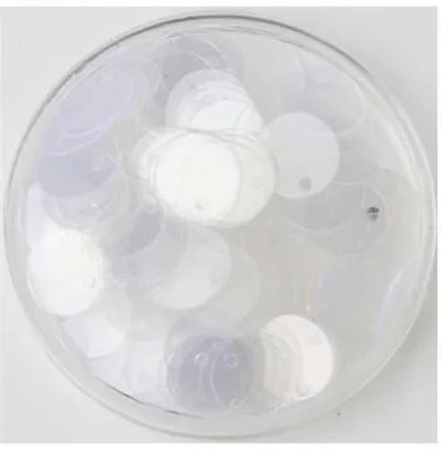 Pailletten, 10 mm, 15 mm, 20 mm, 25 mm, runde Pailletten, Löcher, Konfetti, Dekoration, DIY-Schmuck, Kleidung, Taschenzubehör, 10 g-transparent-15 mm, 10 g von WRJLIN