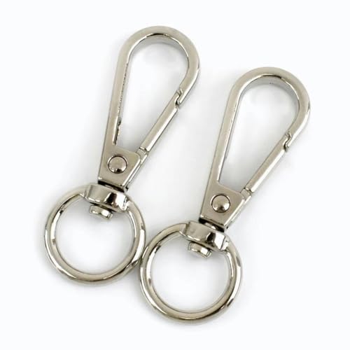 WRJLIN 5/10/20 Stück Metalltaschenschnalle, Schlüsselring, Karabinerverschlüsse, drehbare Auslöseclips, Schnappschnallen, Haken für Taschen, DIY-Verbindungszubehör-13 mm-20 Stück-F4-1-Silber von WRJLIN