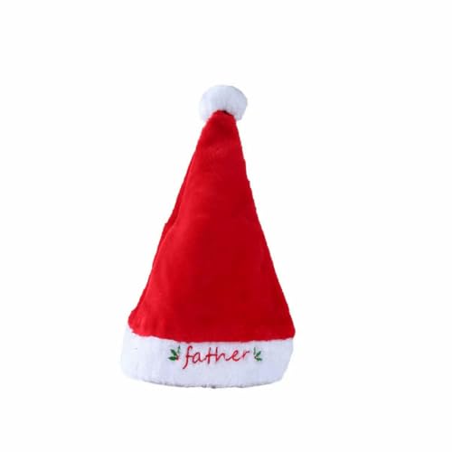 Weihnachtsmütze für Erwachsene und Kinder, Vliesstoff, Weihnachtsmann, Weihnachtsmütze, Frohe Weihnachten, Neujahr, Party, Festival, Dekoration, Geschenke, Stil 6 von WRJLIN