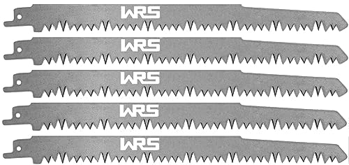 WRS Hochl. Säbelsägeblätter für Holz, MADE IN GERMANY, Spitzenqualität, 240 mm, Grünholz, Brennholz, Weichholz usw., sehr schneller Schnitt für höchste Ansprüche, Größen Name: Inhalt: 5 Stück von WRS Winterhoff